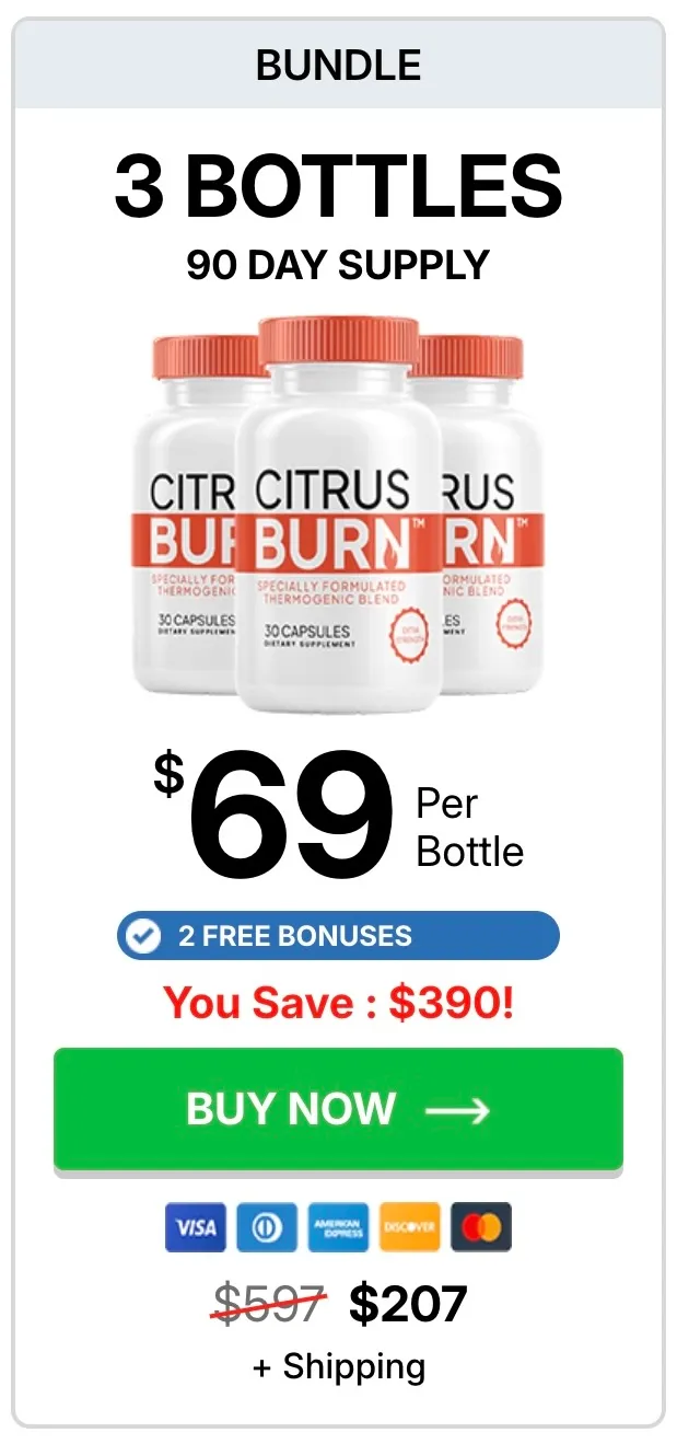 CitrusBurn 3 bottle bundle option (90 day supply)